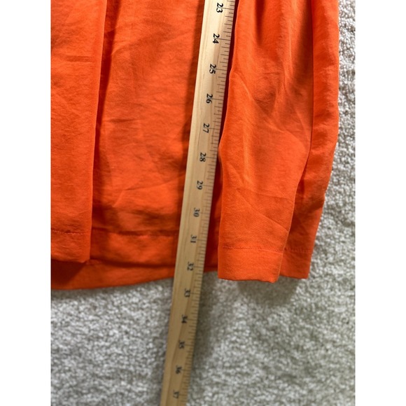 H&M Dress Women's Orange Size 6 Polyester Square Neck Puff Sleeve - Picture 3 of 8